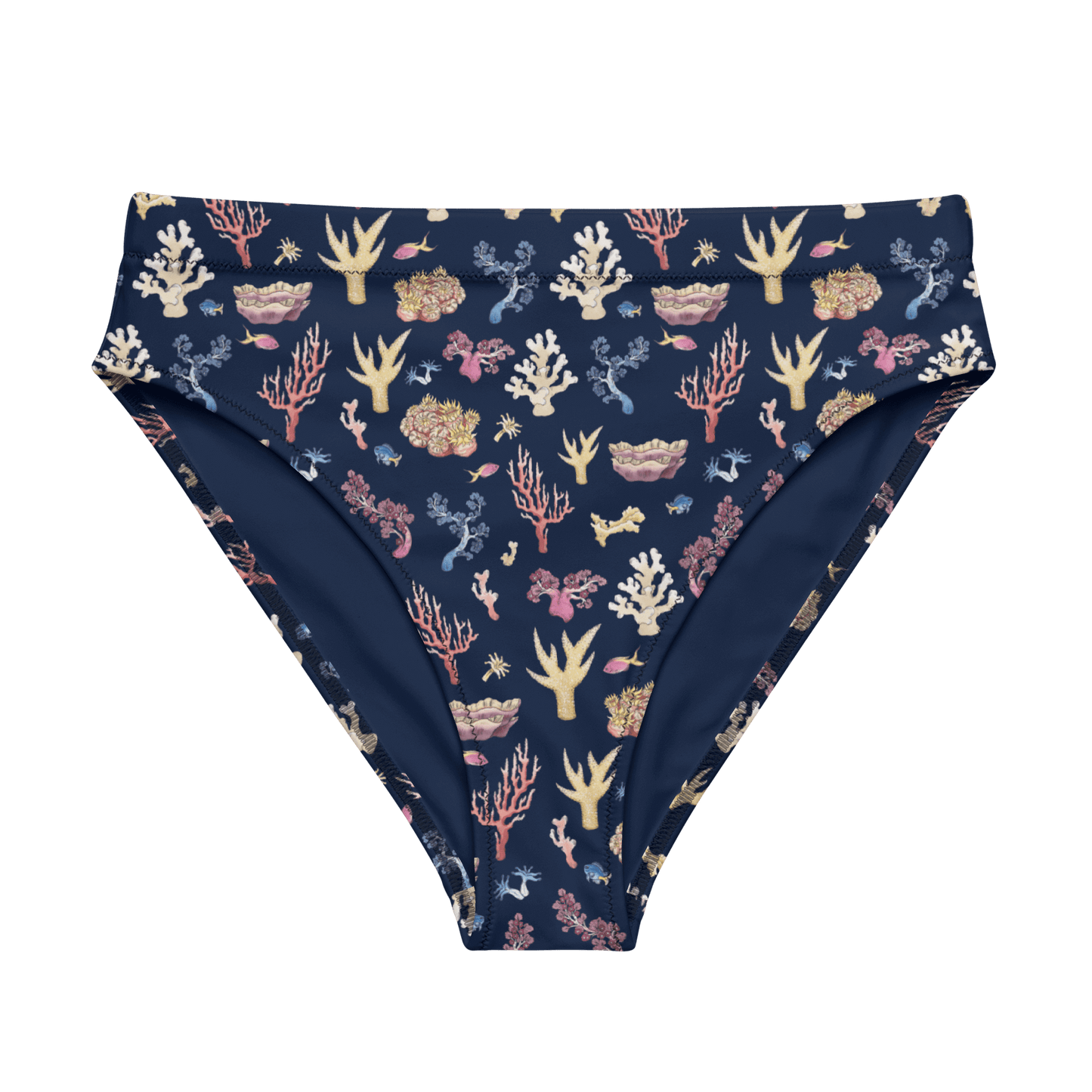 Coral Eco High-Waisted Bikini Bottom