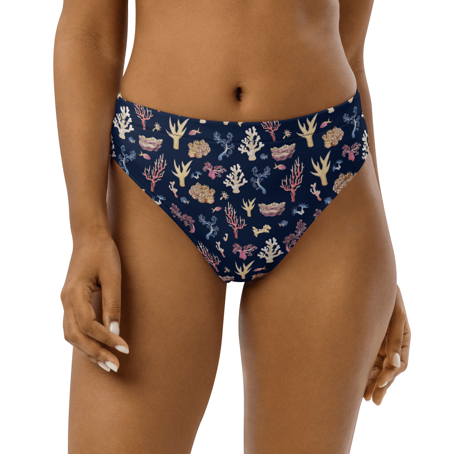 Coral Eco High-Waisted Bikini Bottom